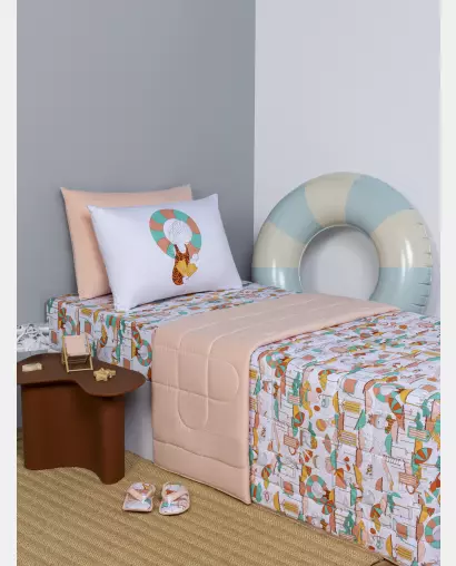 Lençol Elástico com Fronhas Berço Feminino