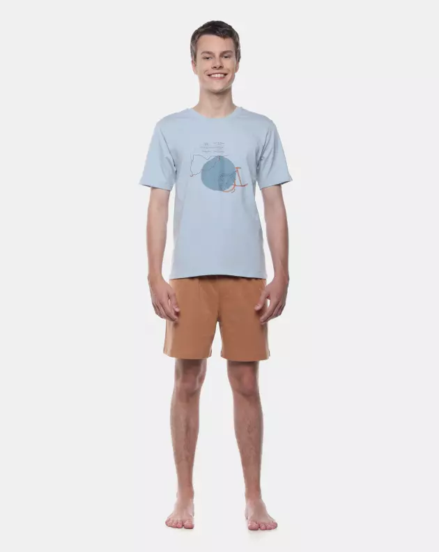 Pijama Masculino Adulto Manga Curta e Short