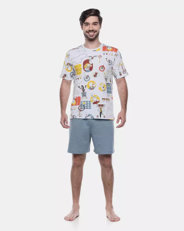 Pijama Manga Curta e Short