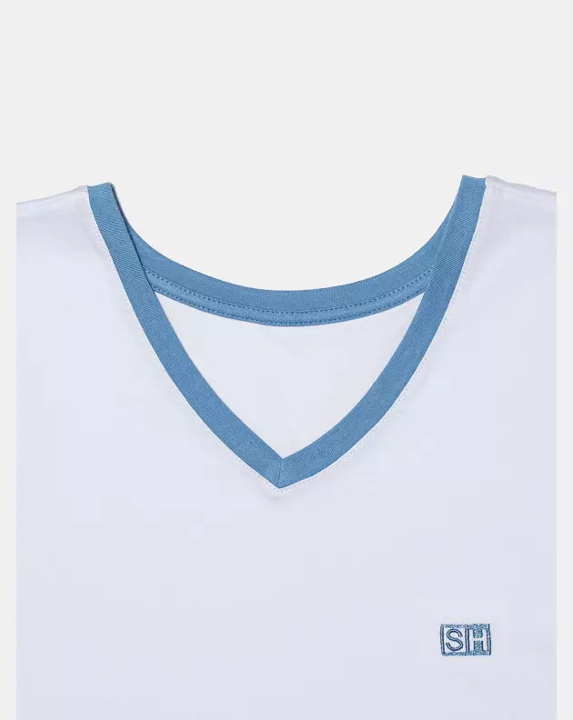 Pijama Masculino Adulto Manga Curta e Short Decote V