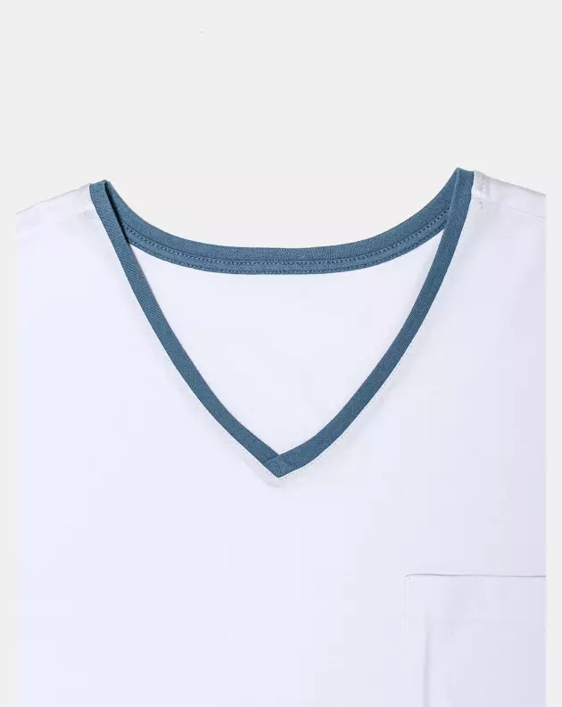 Pijama Masculino Adulto Manga Curta e Short Decote V