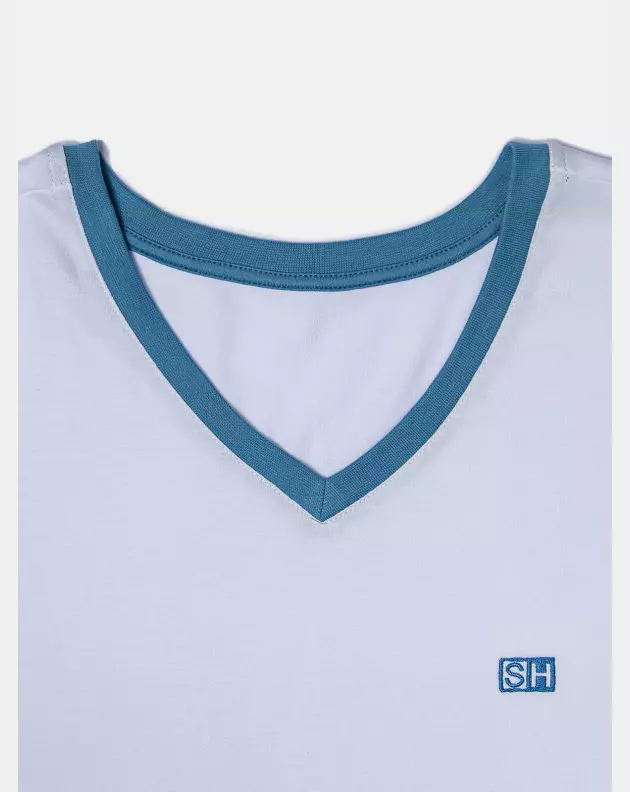 Pijama Masculino Adulto Manga Curta e Short Decote V