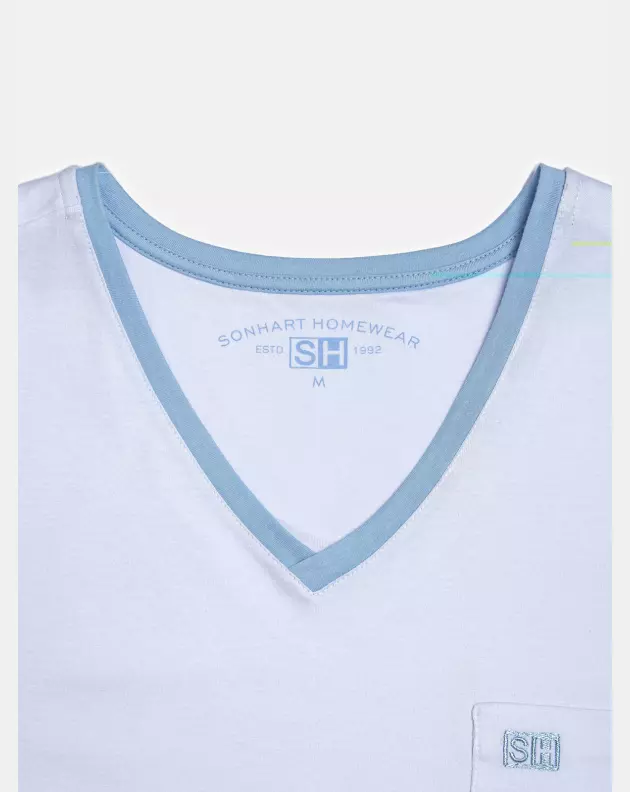 Pijama Masculino Adulto Manga Curta e Short Decote V