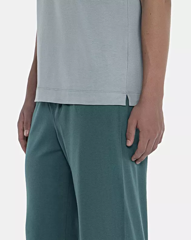 Pijama Masculino Adulto Manga Curta e Calça