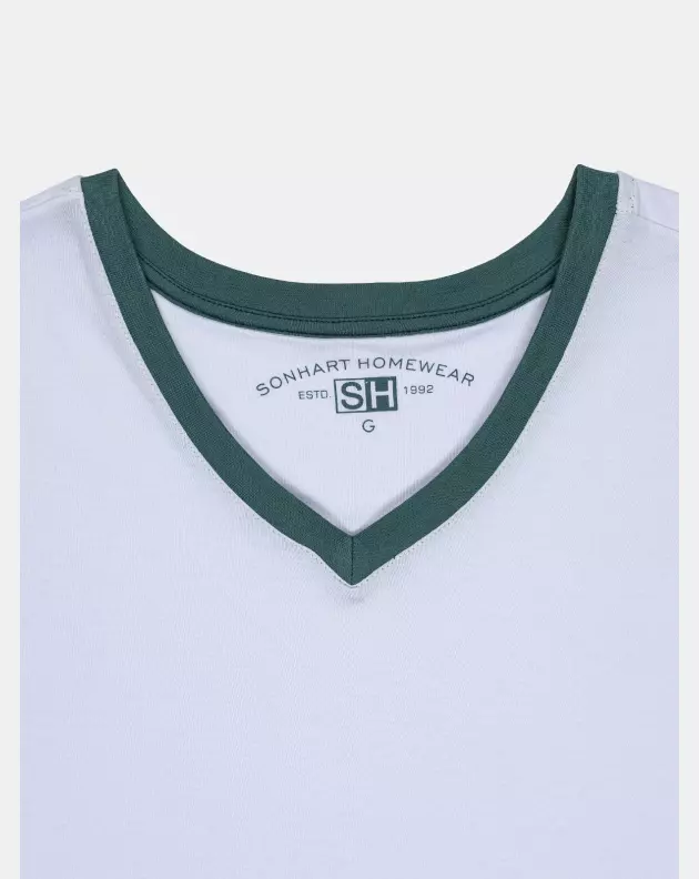 Pijama Masculino Adulto Manga Longa Decote V e Calça Listras