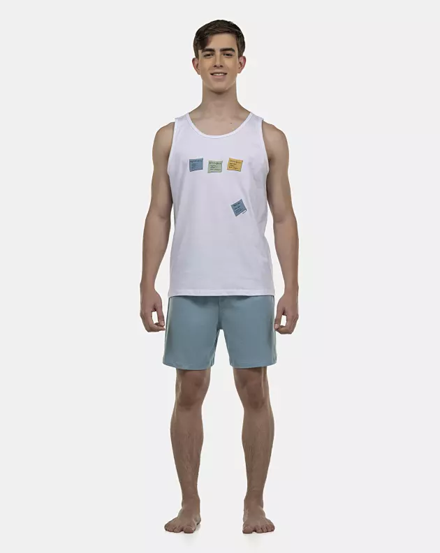 Pijama Masculino Adulto Regata e Short 