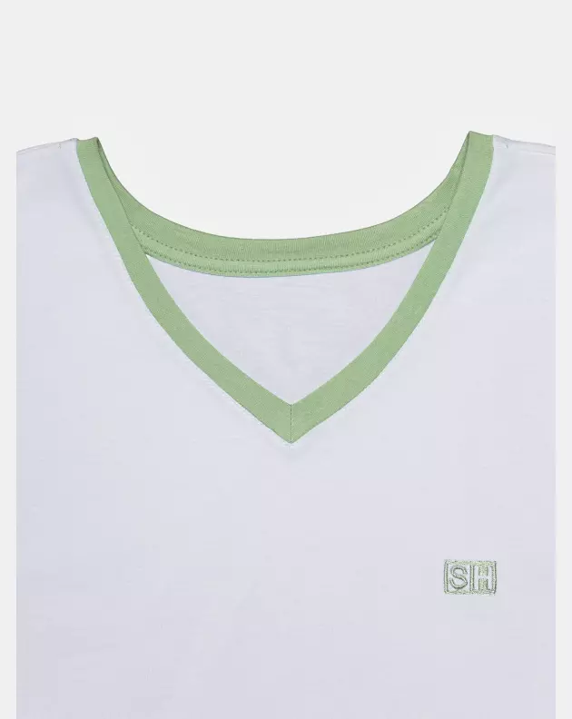 Pijama Masculino Adulto Manga Curta Decote V e Short