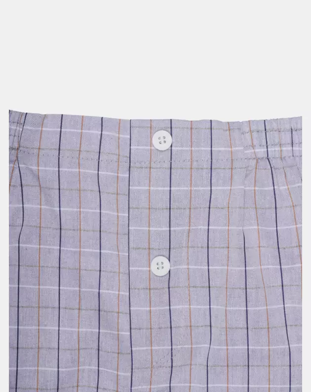 Short De Pijama Masculino Curto Botões Xadrez