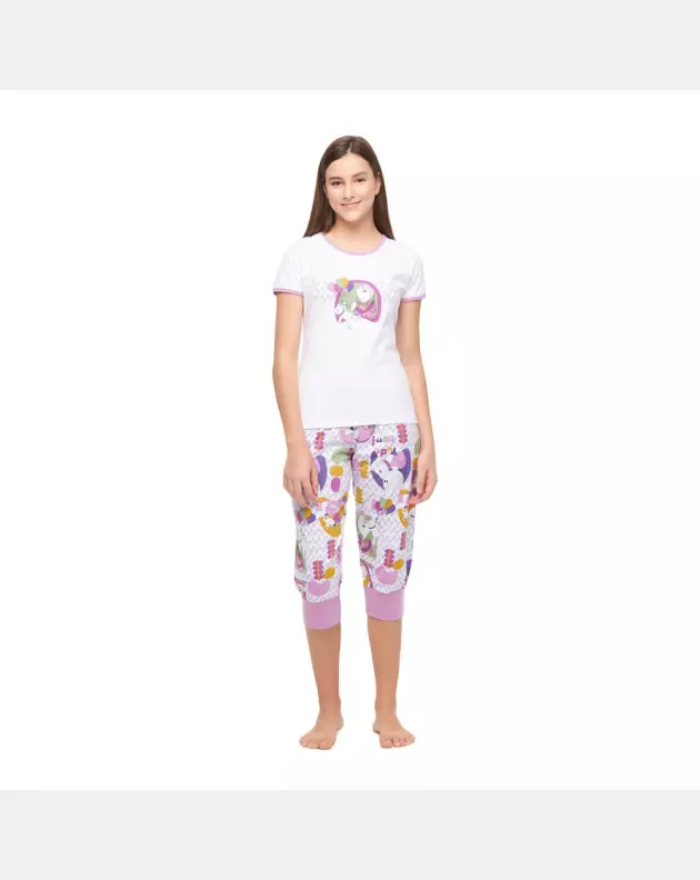 Loja Online Sonhart | Pijama Feminino baby-look manga curta e corsário