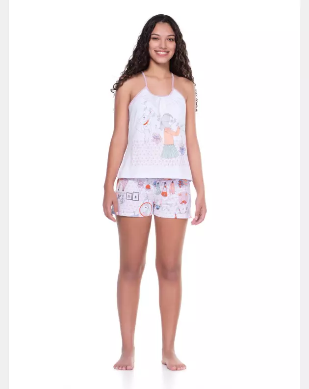 Conjunto Feminino Adulto Alça e Short