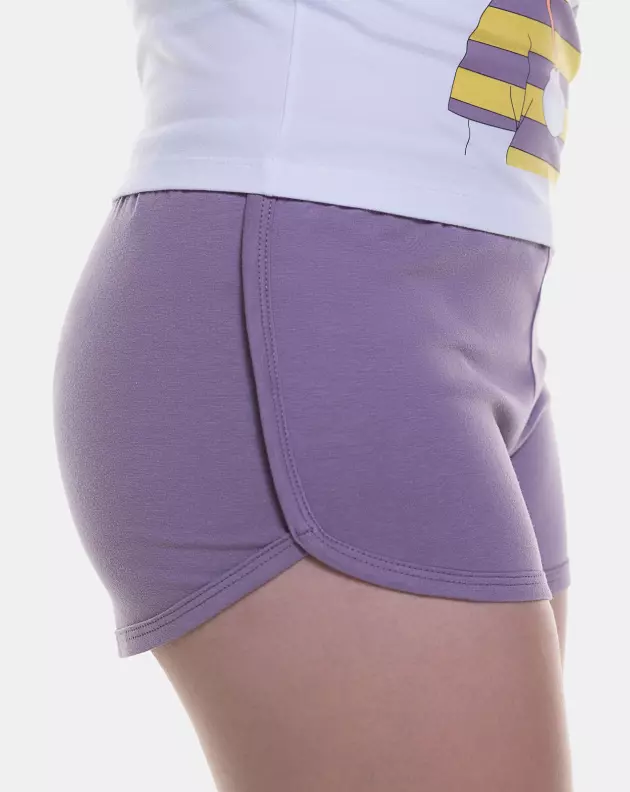 Pijama Curto Feminino Sonhart Regata alça Fina e short Lilás