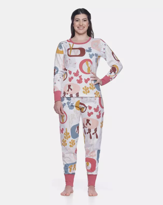 Conjunto Feminino Adulto Manga Longa e Calça Com Punho