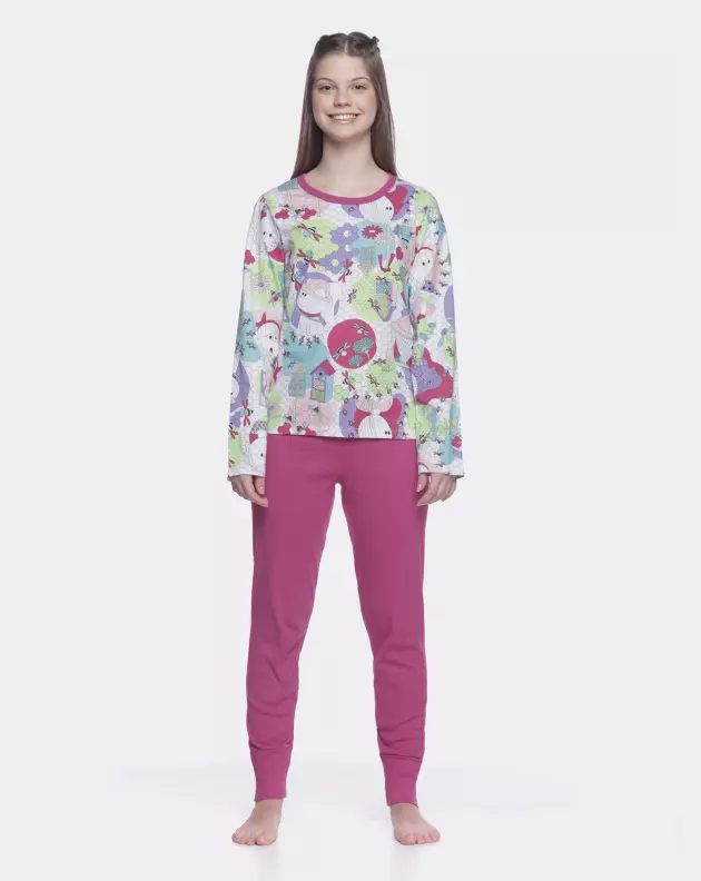 Pijama manga longa e calça    