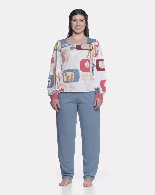 Pijama manga longa e calça