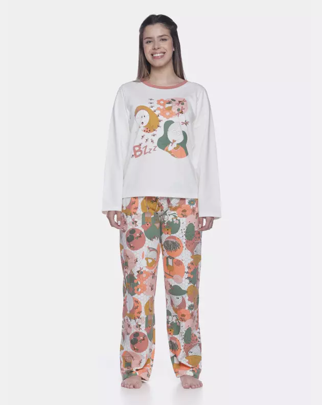 Conjunto Feminino Adulto Manga Longa e Calça