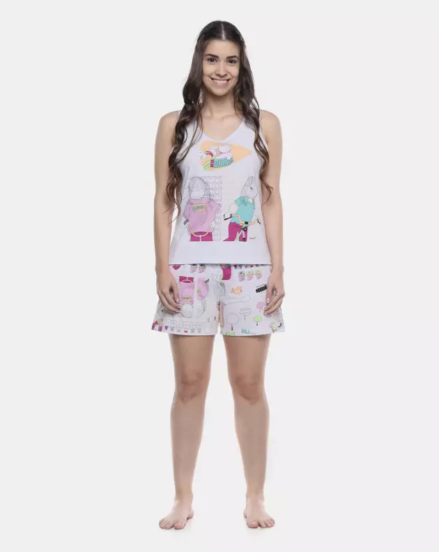 Pijama Feminino Adulto Regata e Short