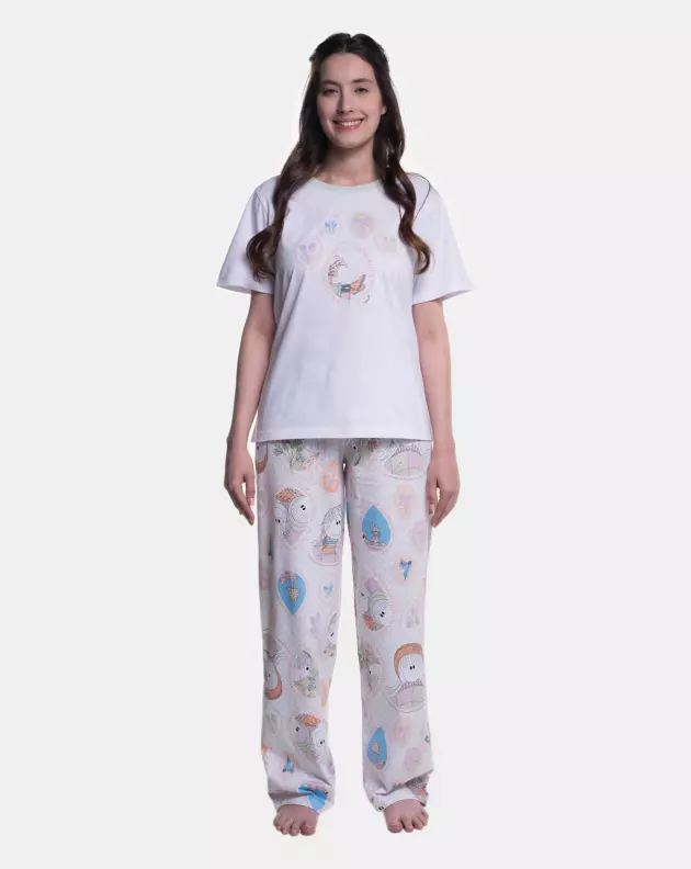 Pijama Manga Curta e Calça
