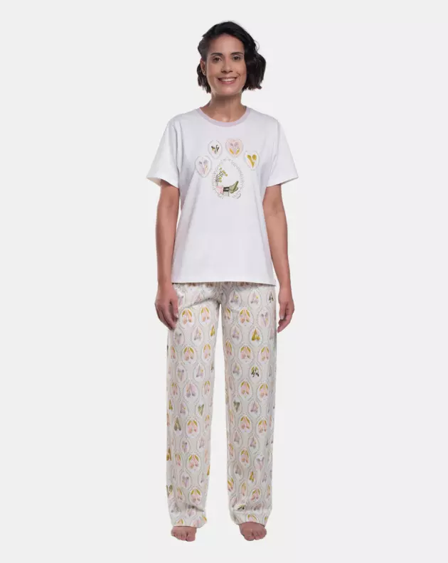Pijama Manga Curta e Calça