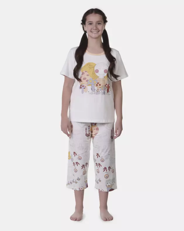 Pijama manga curta e corsário