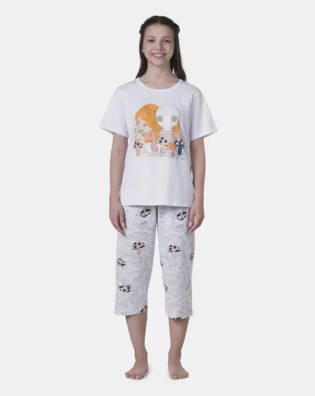 Pijama manga curta e corsário
