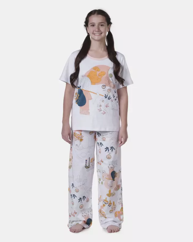 Pijama manga curta e calça