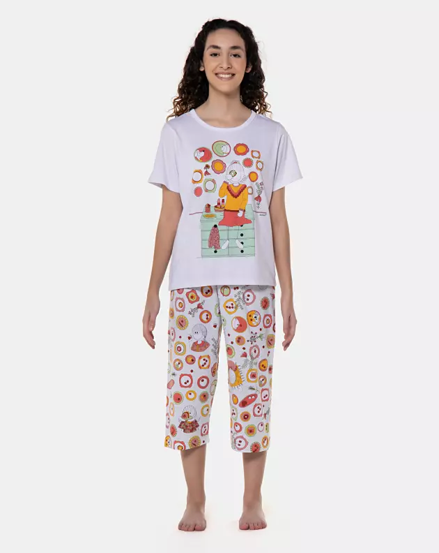 Pijama manga curta e corsário