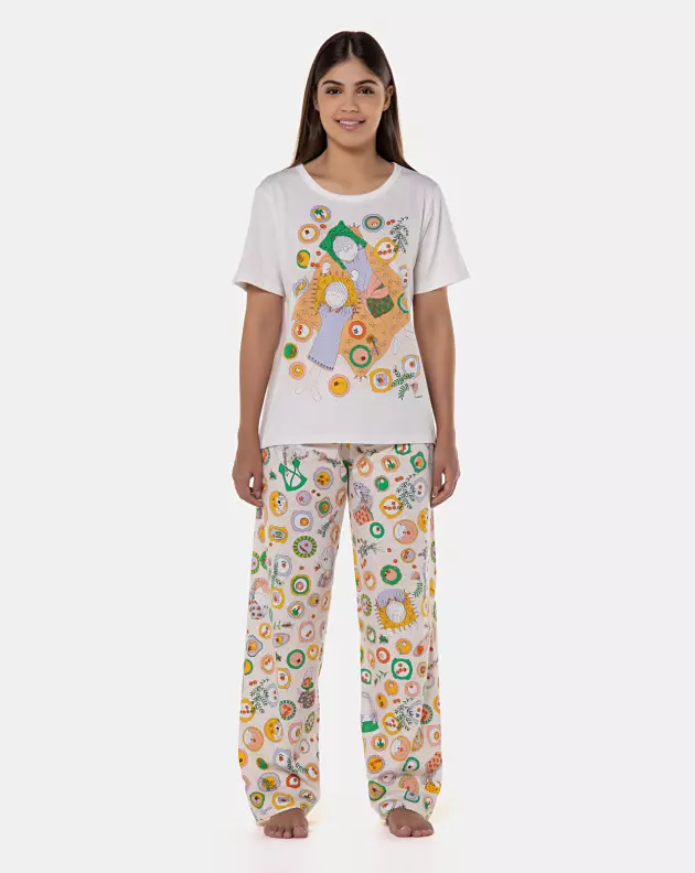 Pijama manga curta e calça    