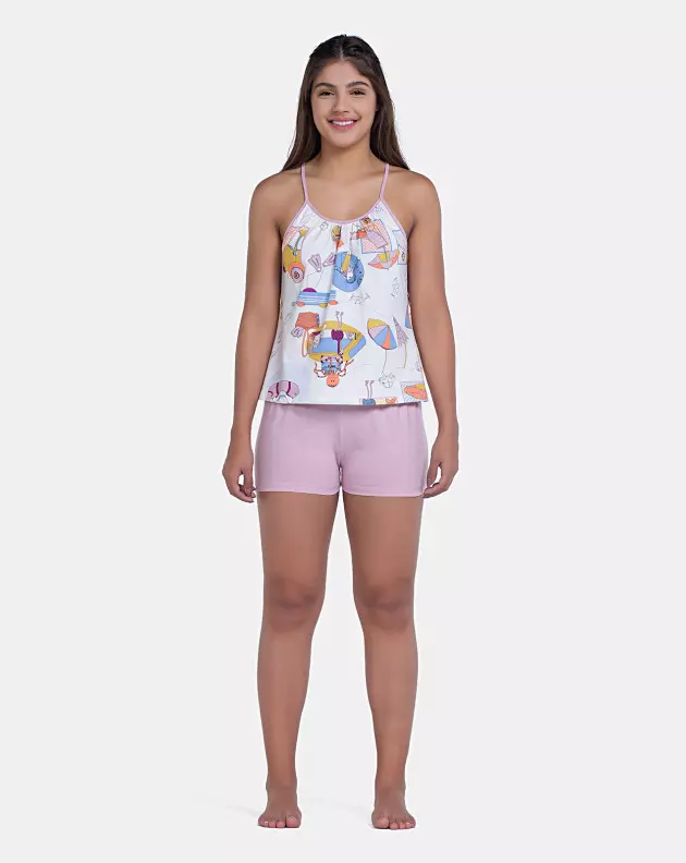 Pijama Curto Sonhart Feminino Regata Alça Fina e Short Rosa