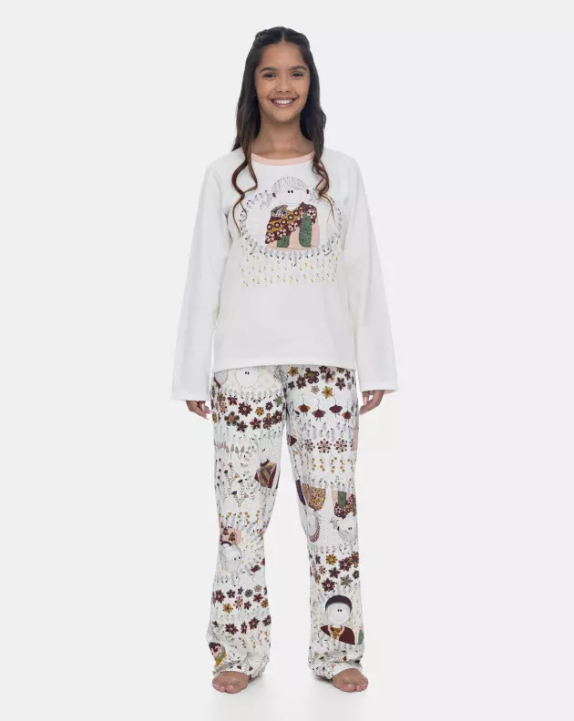Pijama Feminino Longo Moletinho Peluciado Pat Sonhart