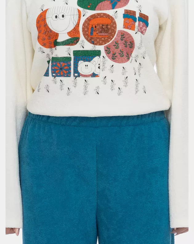 Pijama Sonhart Feminino Longo Tecido Plush Estampado
