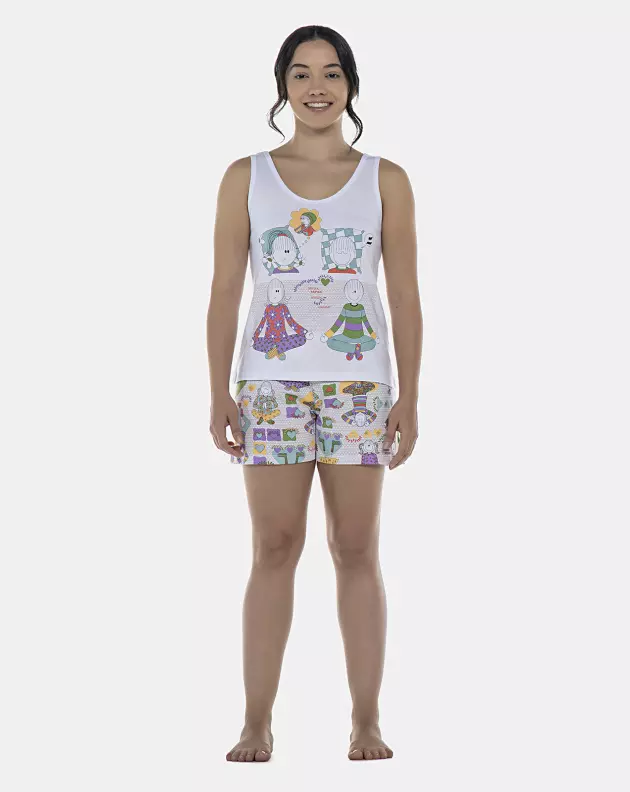 Pijama Feminino Adulto Regata e Short