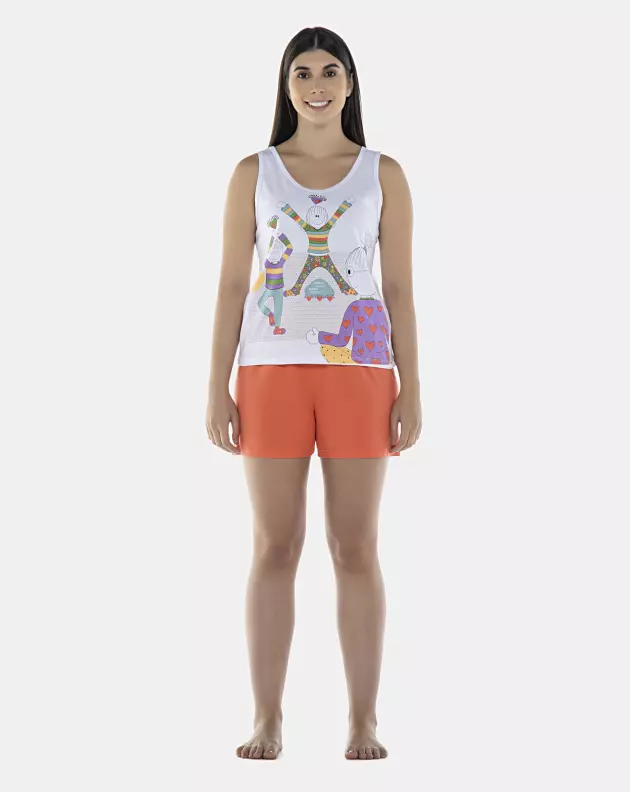 Pijama Feminino Adulto Regata e Short