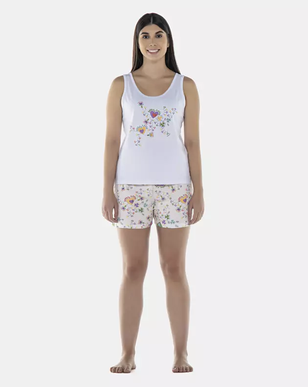 Pijama Feminino Adulto Regata e Short