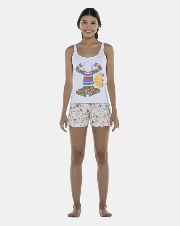 Pijama Feminino Adulto Regata e Short