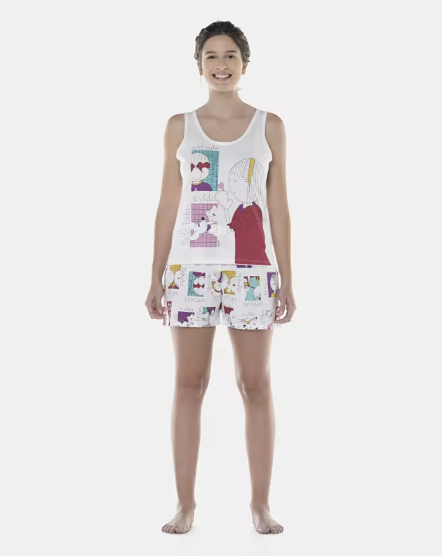 Pijama Feminino Adulto Regata e Short