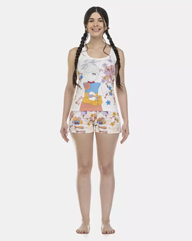 Pijama Feminino Adulto Regata e Short