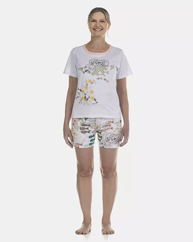 Pijama Feminino Adulto Manga Curta e Short