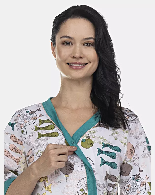 Pijama Feminino Adulto Manga Curta Aberto e Short