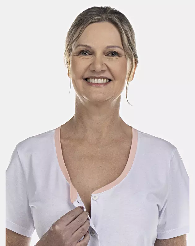 Pijama Feminino Adulto Manga Curta Aberto e Corsário