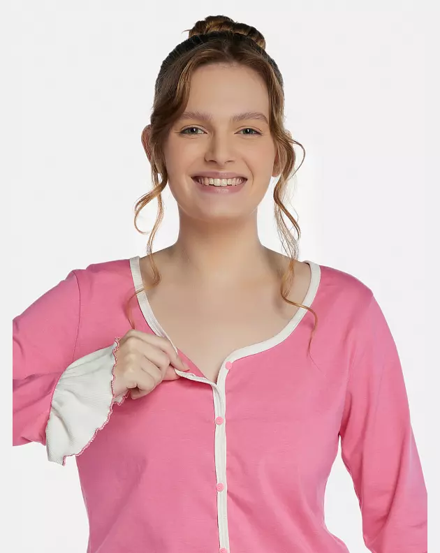 Pijama Feminino Adulto Manga Longa e Calça