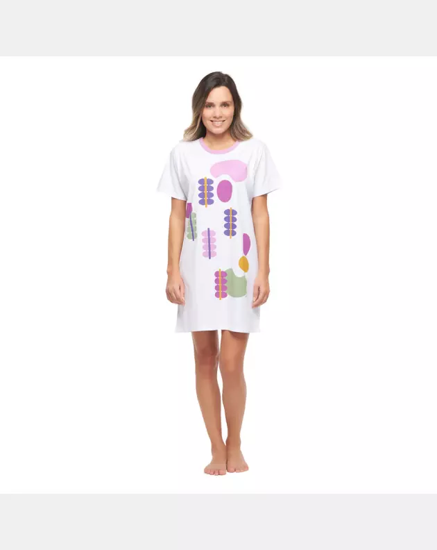 Camisão Sonhart Feminino manga curta Estampado