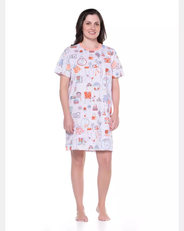 Camisão Feminino Adulto Manga Curta