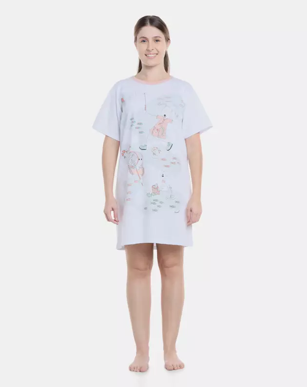 Camisão Feminino Adulto Manga Curta