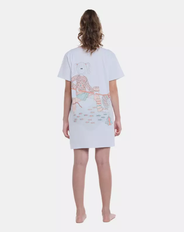 Camisão Feminino Adulto Manga Curta