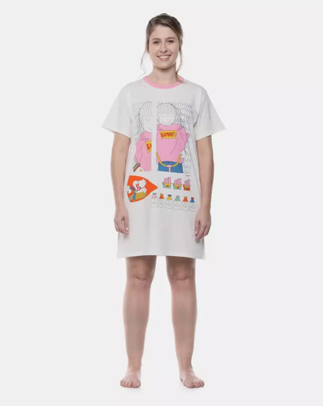 Camisão Feminino Adulto Manga Curta