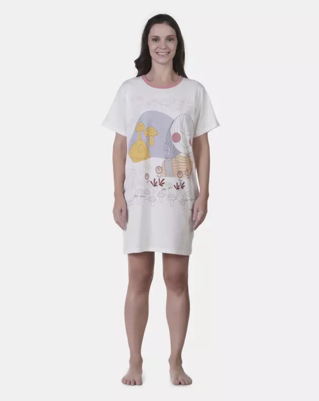 Sonhart Pijamas | Pijama Camisão Feminino manga curta Estampa Pat