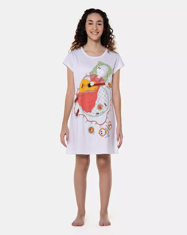 Camisão manga curta cinturado    