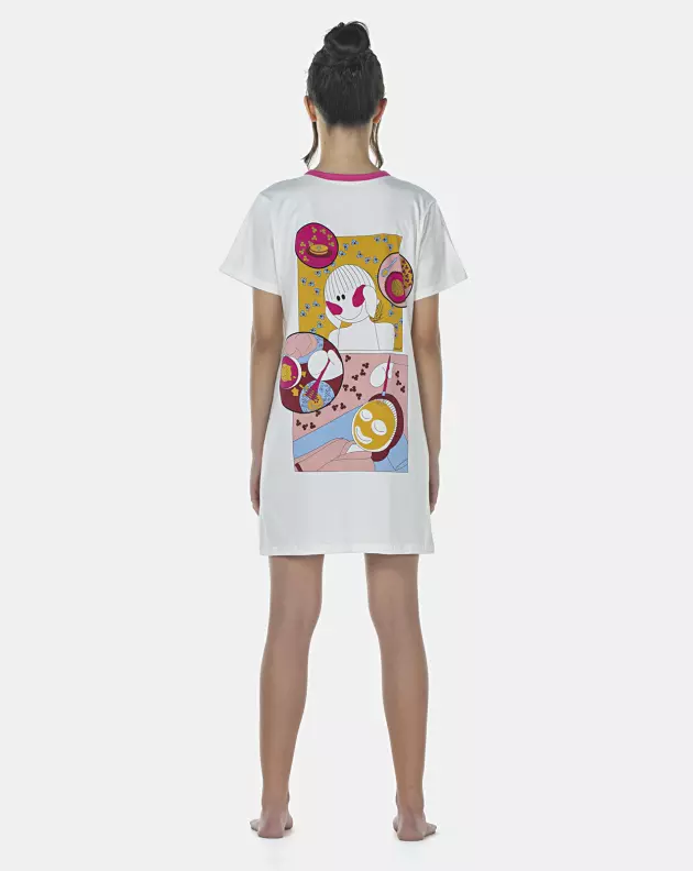 Camisão Feminino Adulto Manga Curta