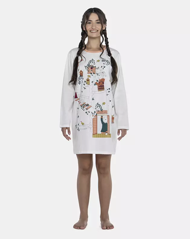 Camisão Feminino Adulto Manga Longa