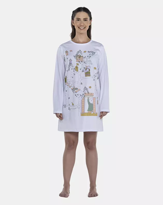 Camisão Feminino Adulto Manga Longa